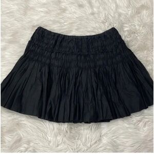 J.Crew Y2K vintage ruched smocked black cotton mini pleated skirt